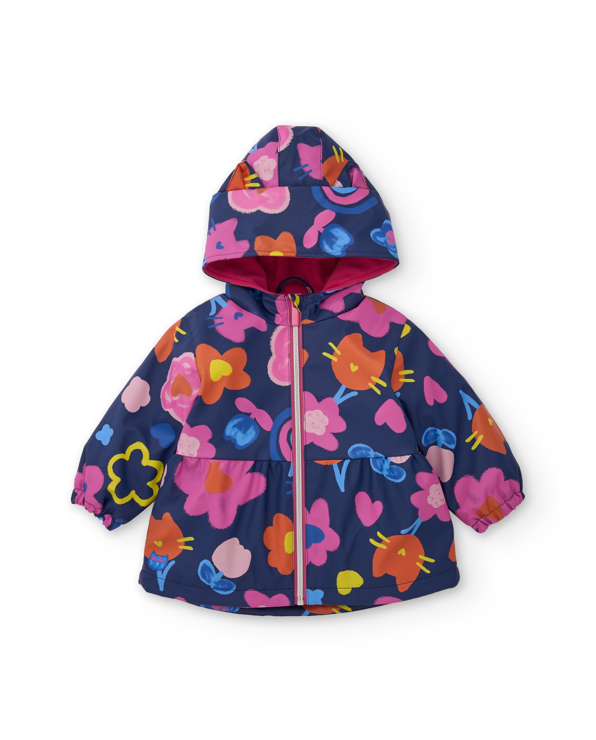 TucTuc Cappotti Floreale Impermeabile Bambina Blu Marino