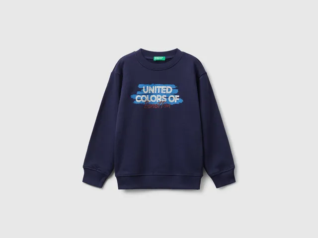United Colors of Benetton Felpa Girocollo Stampa Cotone Bio Taglia 82