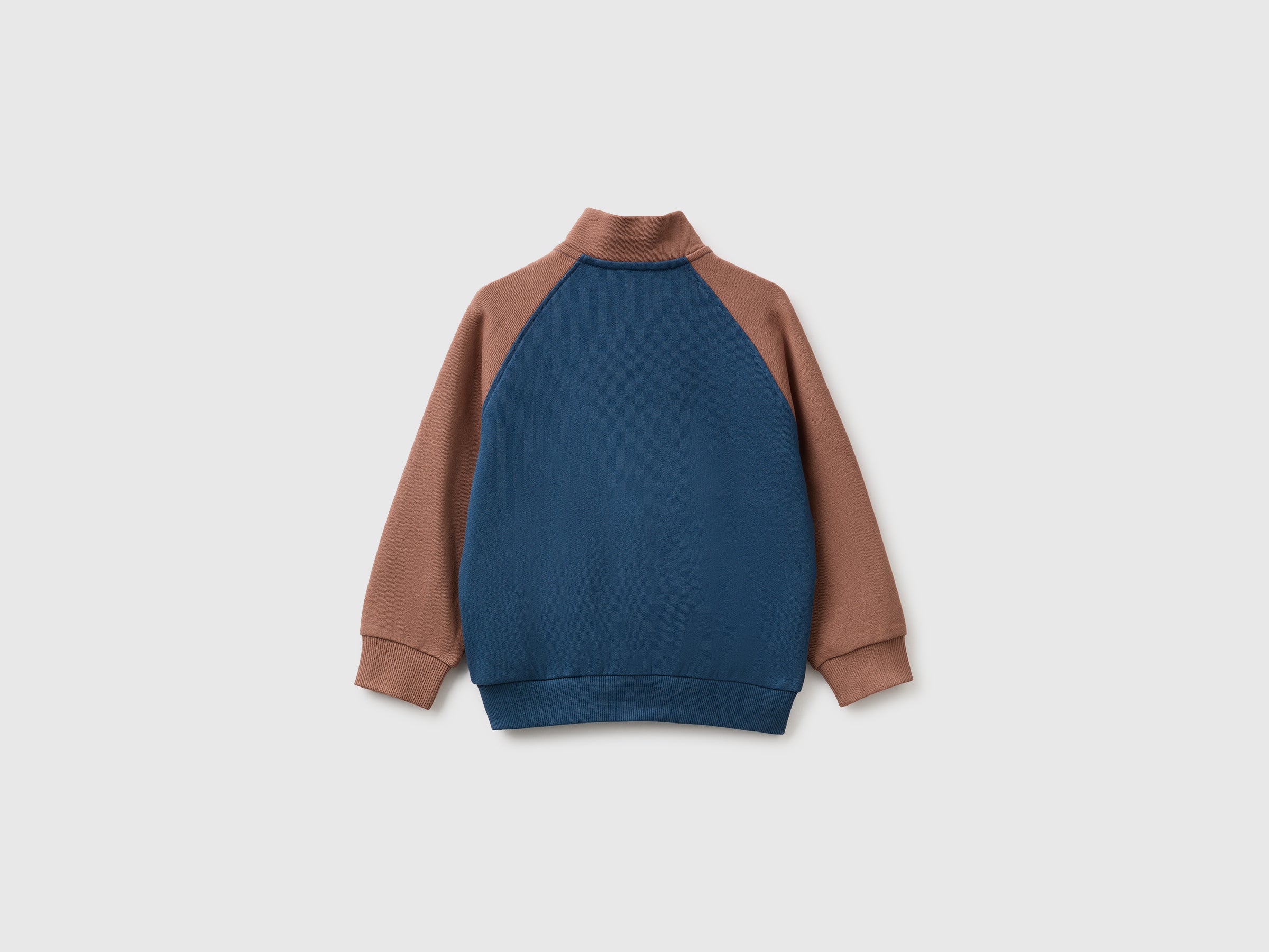 United Colors of Benetton Felpa Zip Bimbo Cotone Bio con Logo