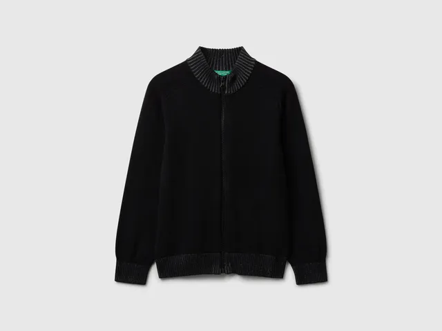 United Colors of Benetton Sweaters Maglione zip cotone bio M