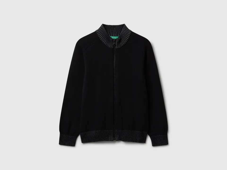 United Colors of Benetton Sweaters Maglione zip cotone bio M