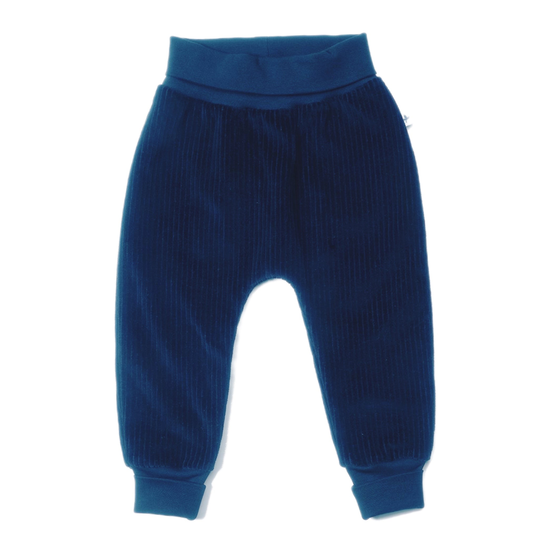 Leela pantaloni a coste Baby Blu Notte cotone organico