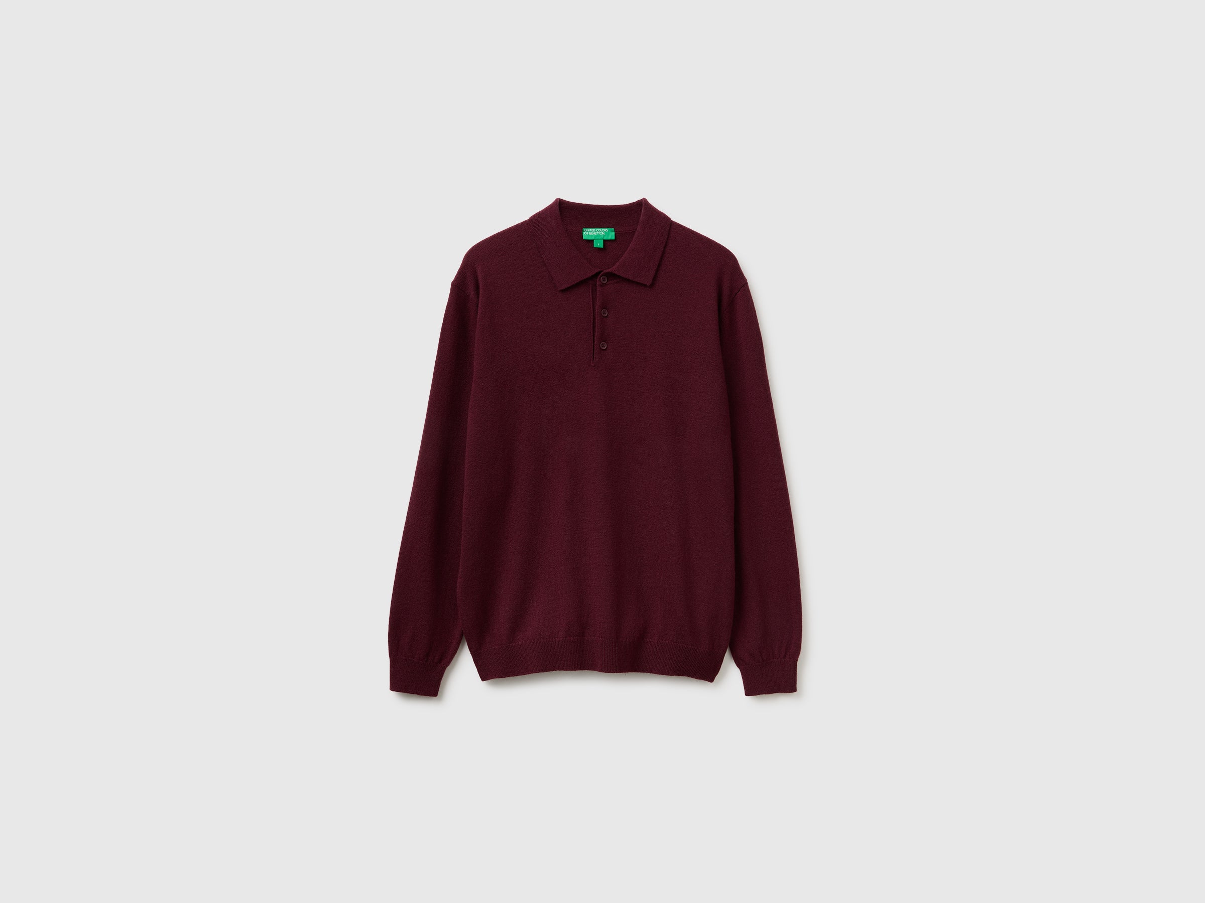 United Colors of Benetton Polo lana merino bordeaux taglia L