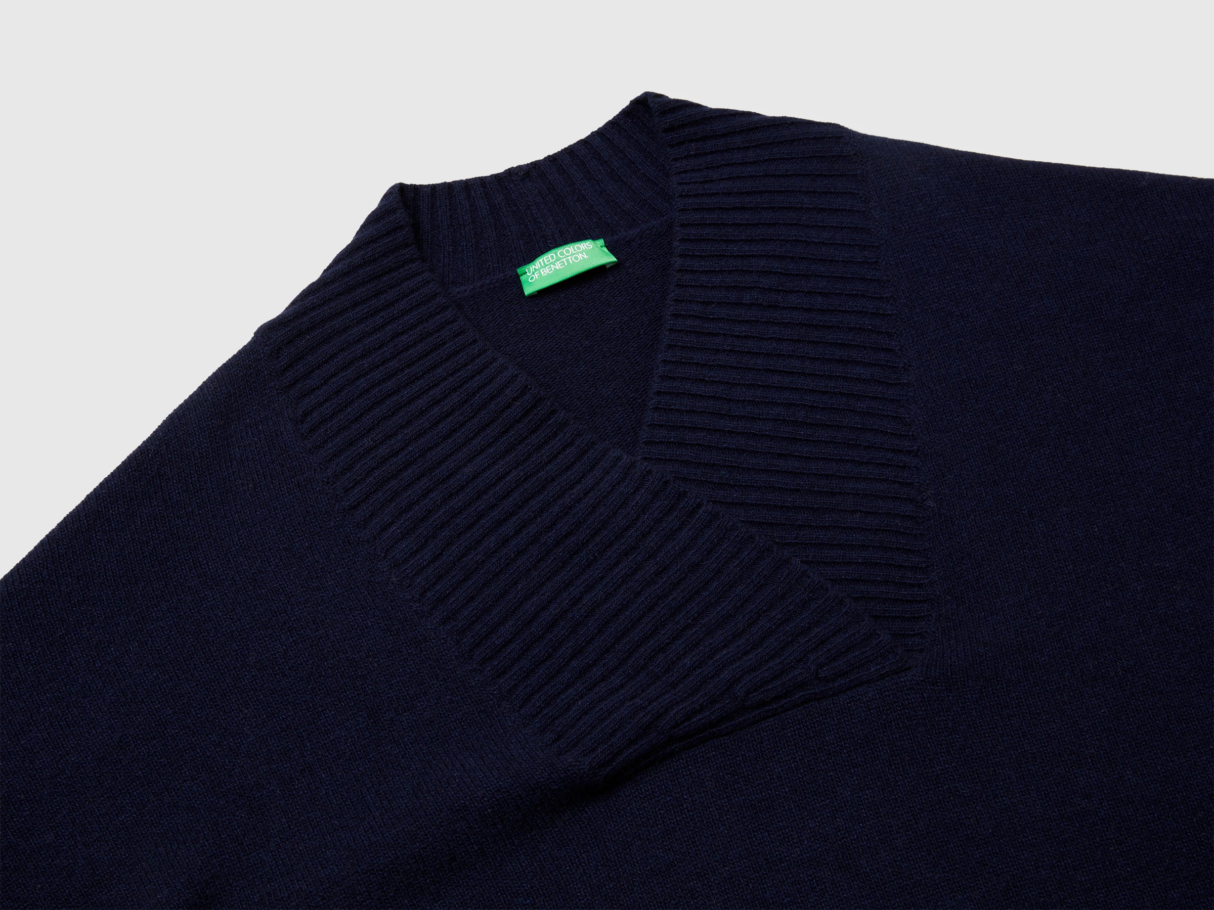 Benetton Boxy Fit V-Neck maglione lana scollo a V taglia M