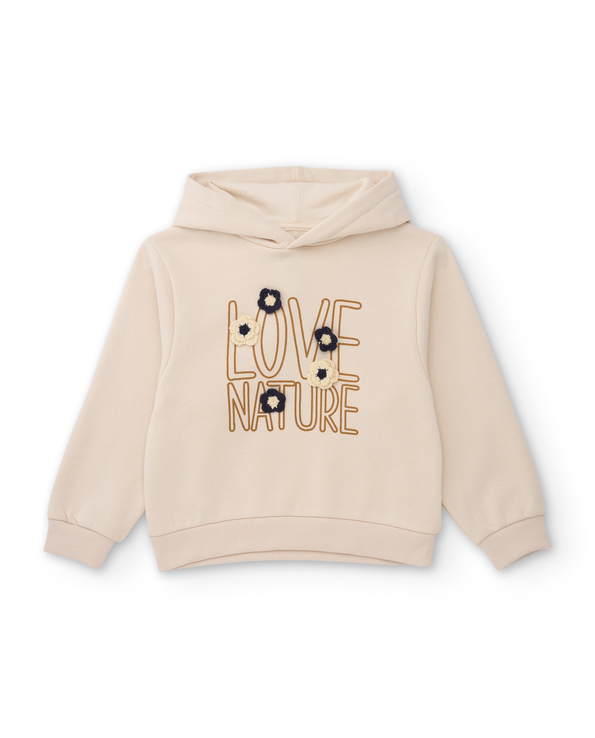 TucTuc Completi Tuta Bimba Crudo Felpa Cappuccio Cotone