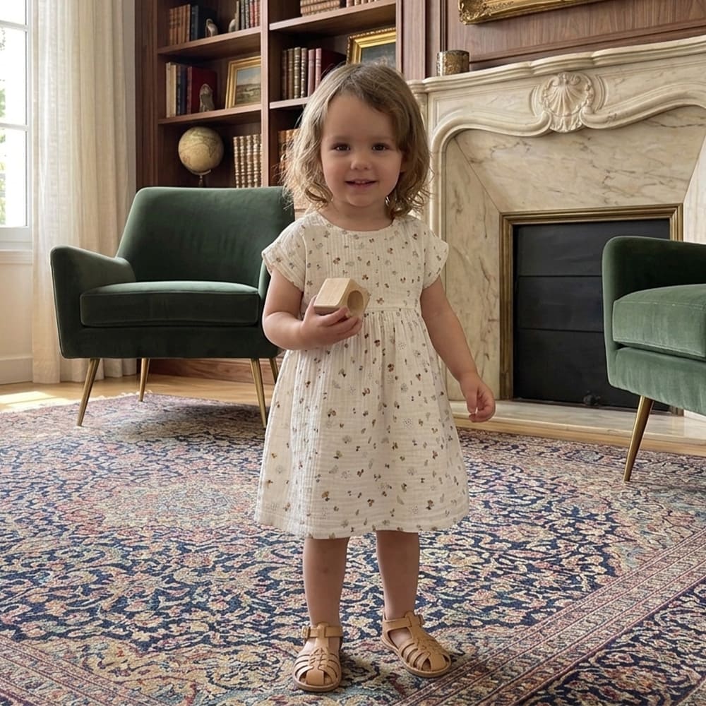 Petite Citrouille Mode Fille Lina vestito cotone fiori