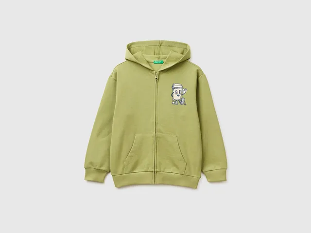 United Colors of Benetton Oversized Sweatshirt felpa zip L cotone