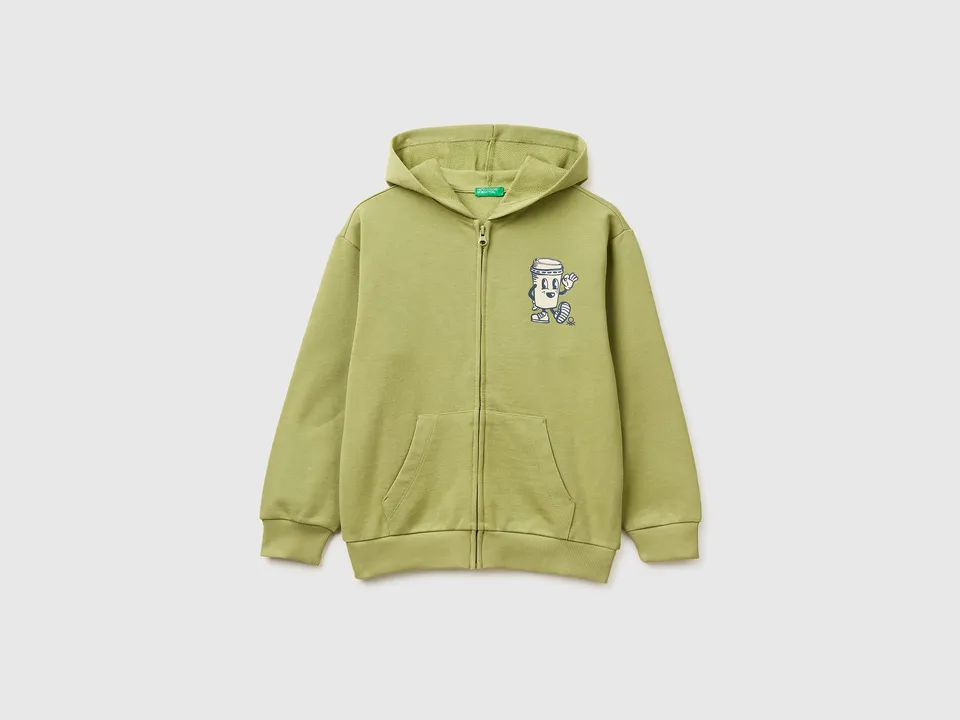 United Colors of Benetton Oversized Sweatshirt felpa zip L cotone