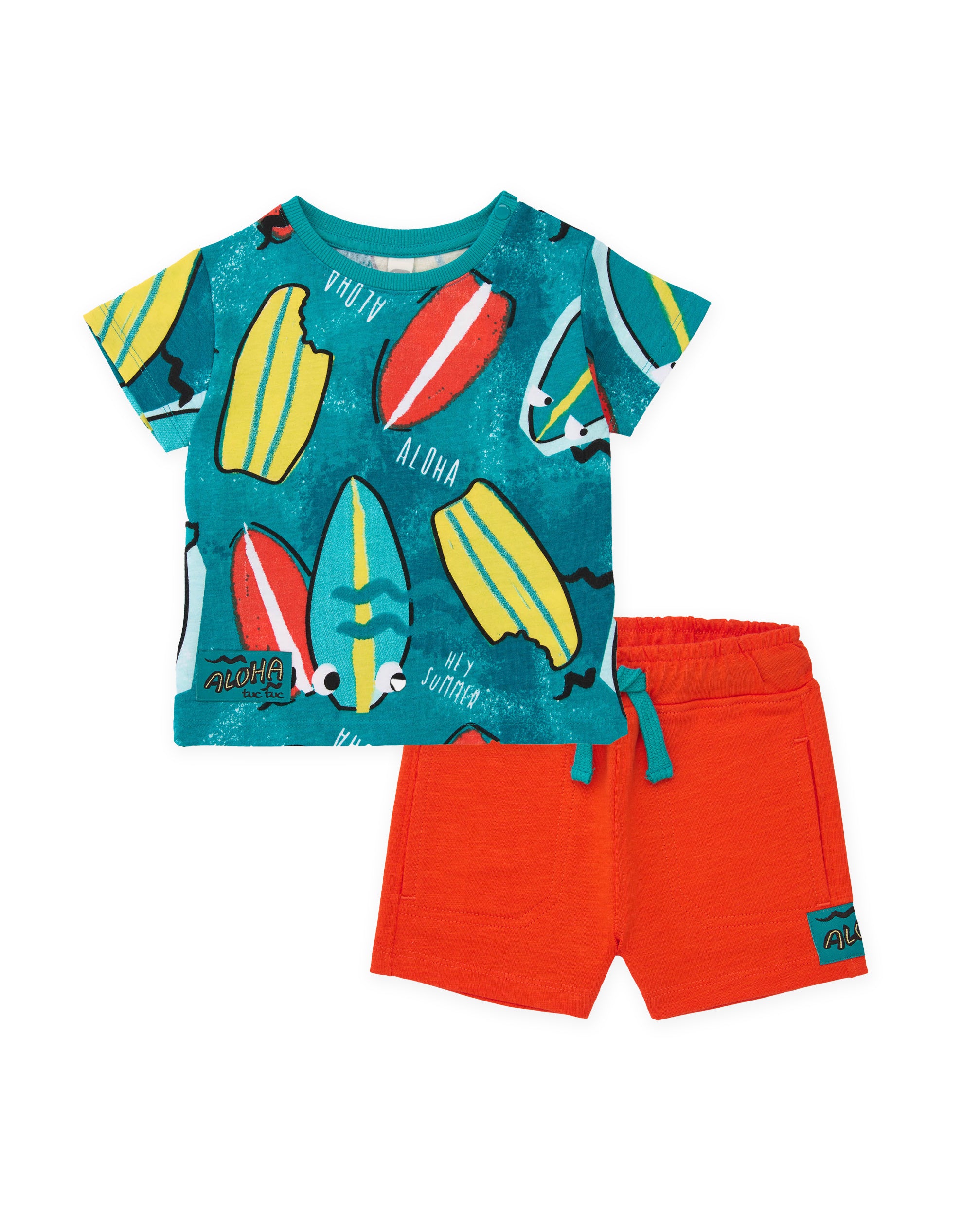 TucTuc Completi set maglia surf turchese + shorts 4 anni