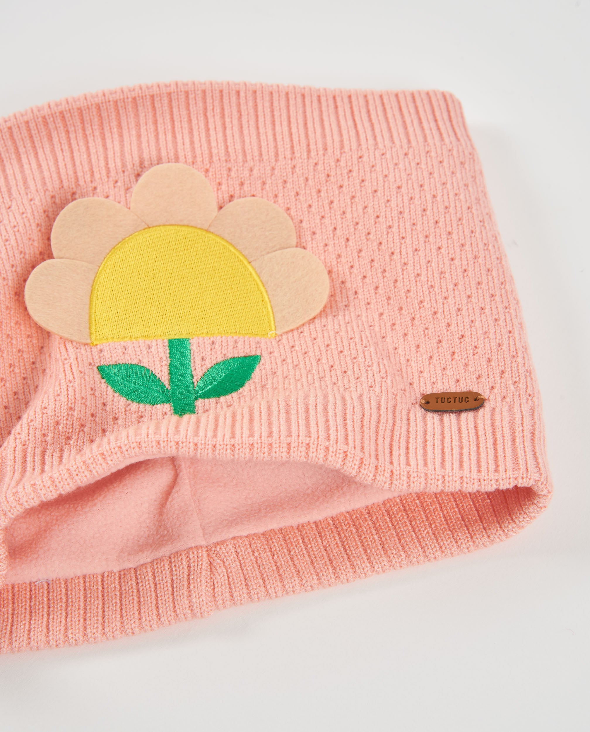 TucTuc Accessori Set Berretto Scaldacollo Bimba Rosa Floreale