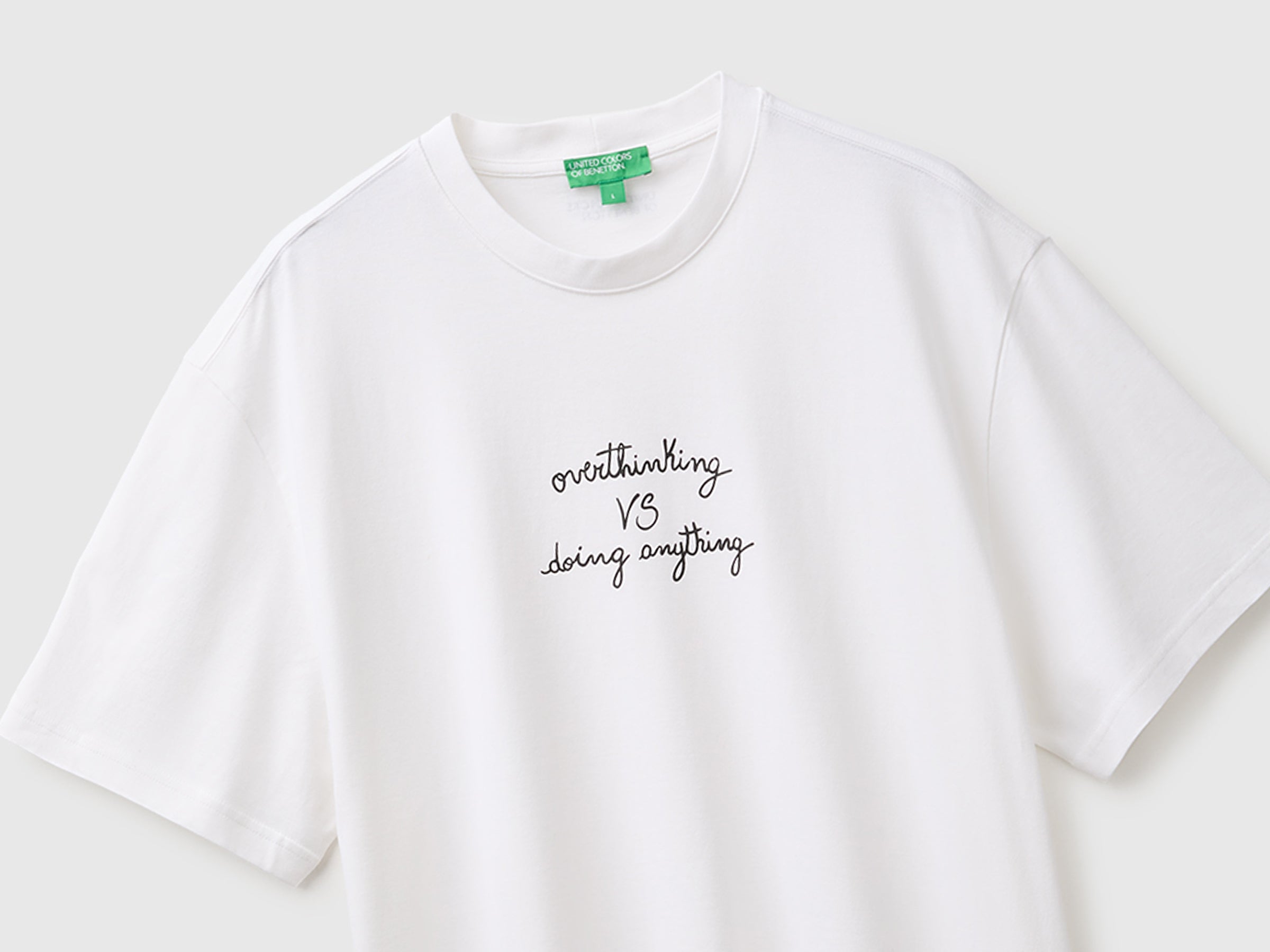 Benetton T-Shirt Stampa Cotone Biologico Manica Corta
