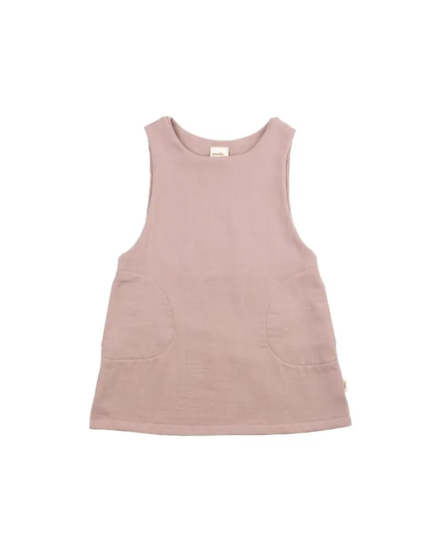 Woolly Organic Pinafore Grembiule Bambina Cotone Organico Rosewood