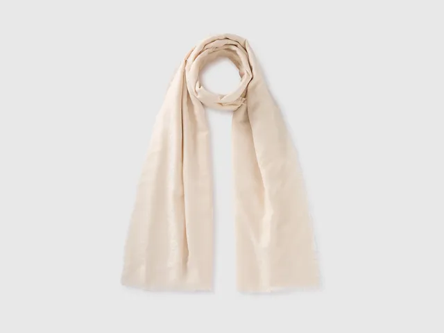 United Colors of Benetton sciarpa jacquard frange calda