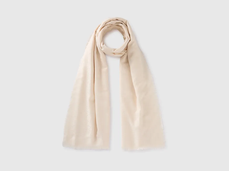 United Colors of Benetton sciarpa jacquard frange calda
