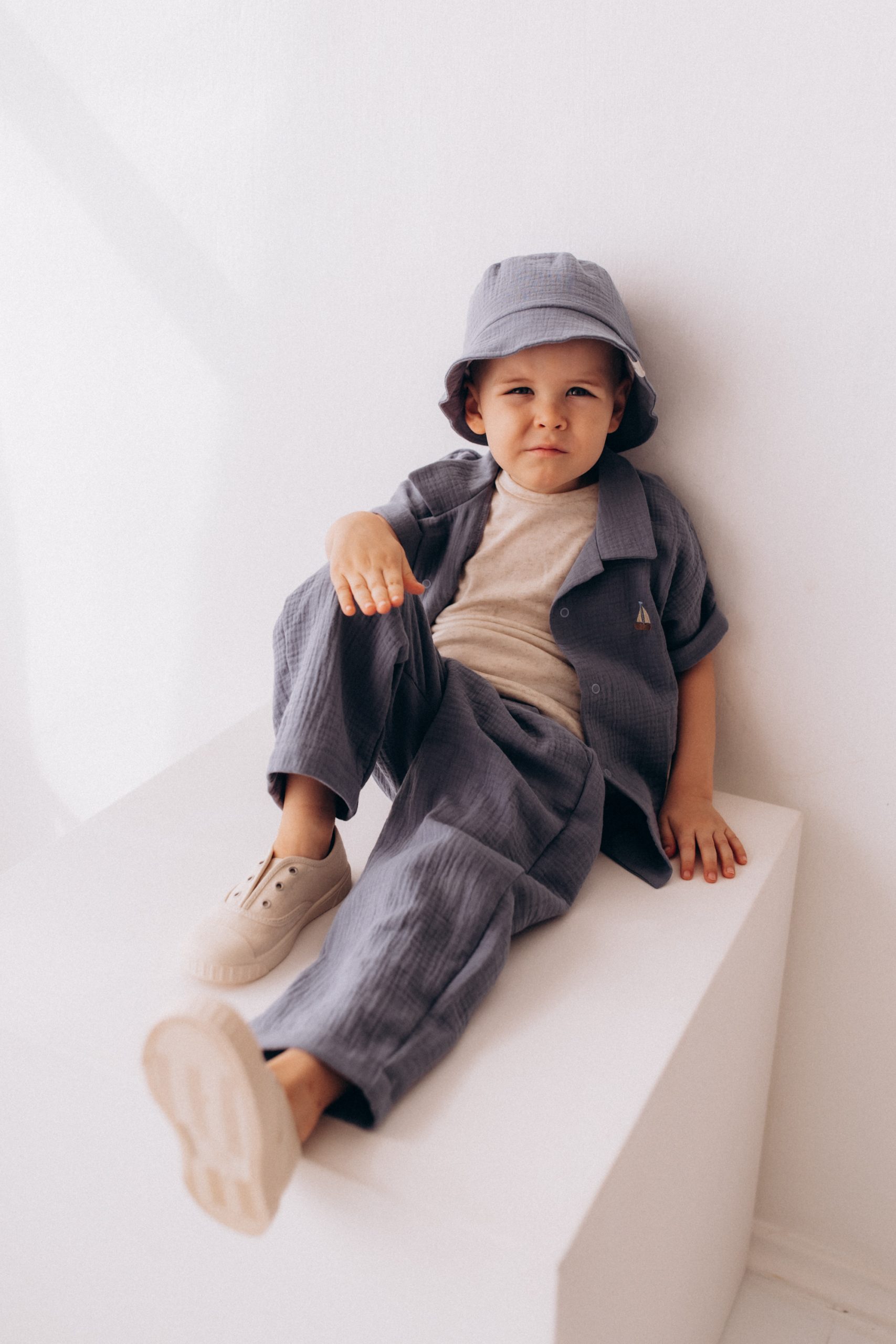 Woolly Organic Kids Shirts camicia mussola ricamata cotone bio