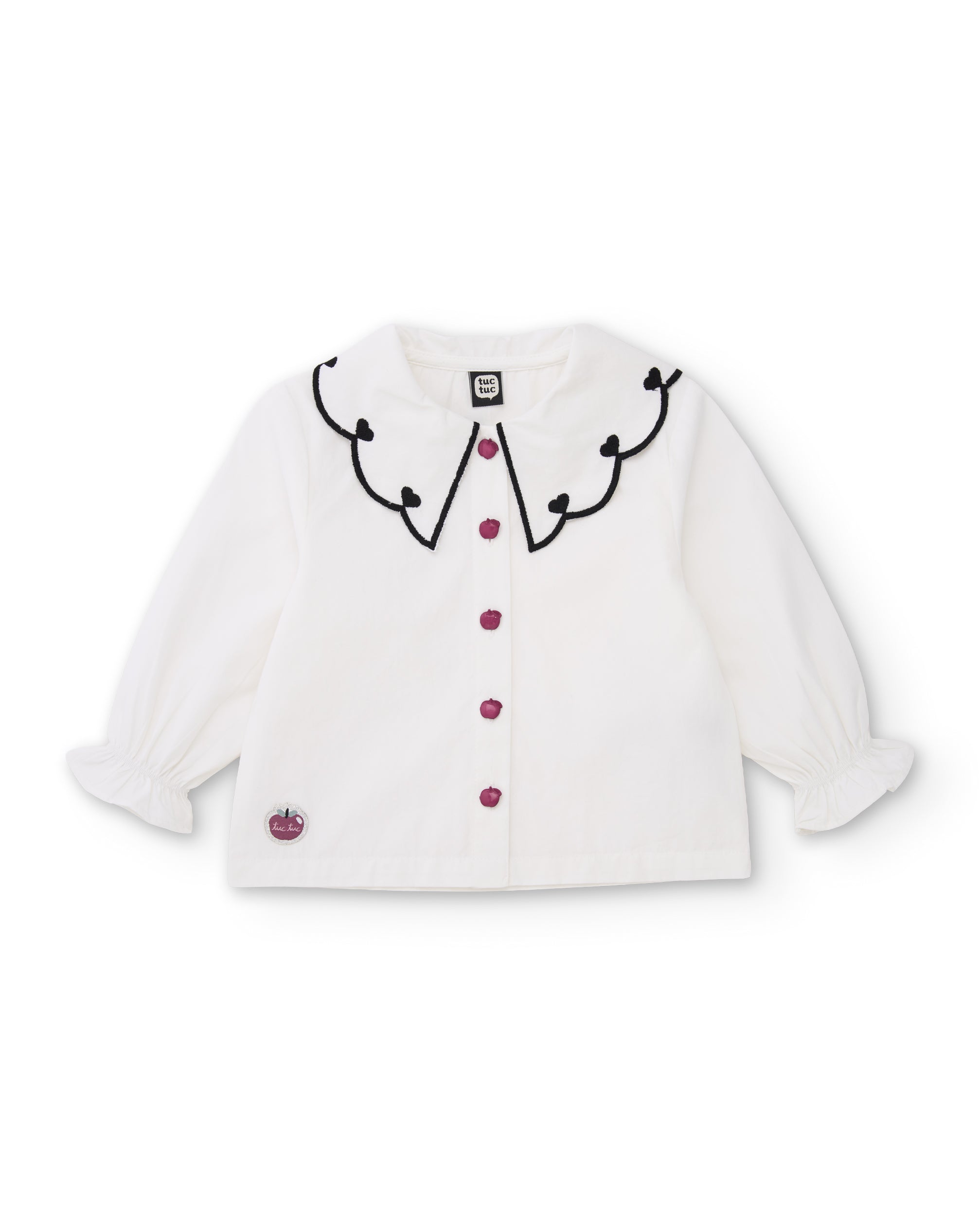 TucTuc Camicette Blusa Bambina Bianca Peter Pan Bottoni