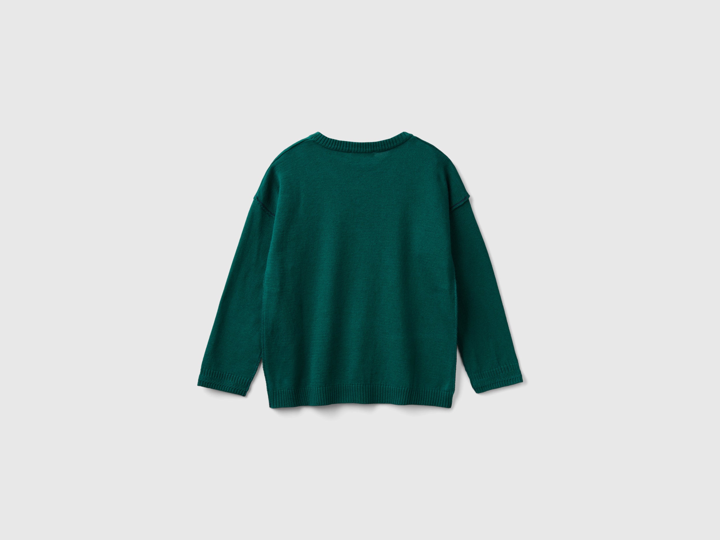 United Colors of Benetton Sweaters Maglione girocollo lana bimbo logo