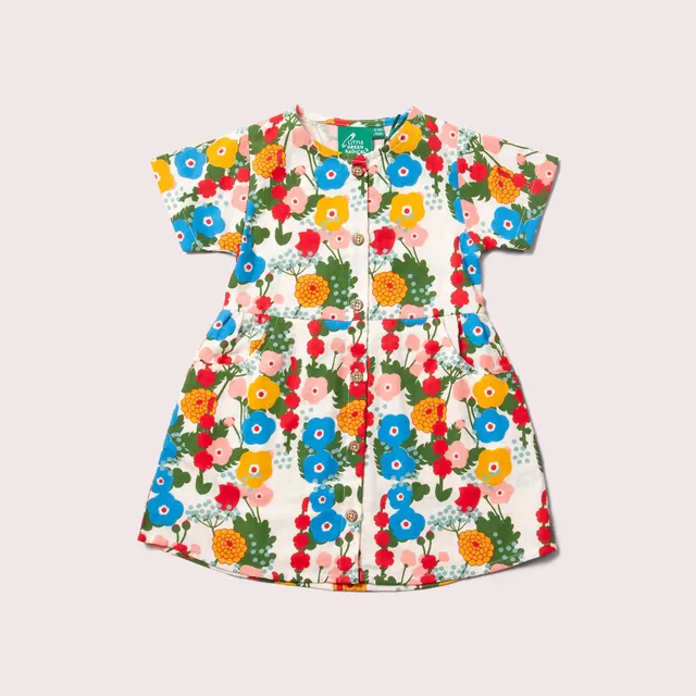 Little Green Radicals vestito floreale cotone biologico 2-3 anni