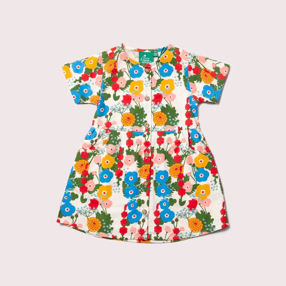 Little Green Radicals vestito floreale cotone biologico 2-3 anni