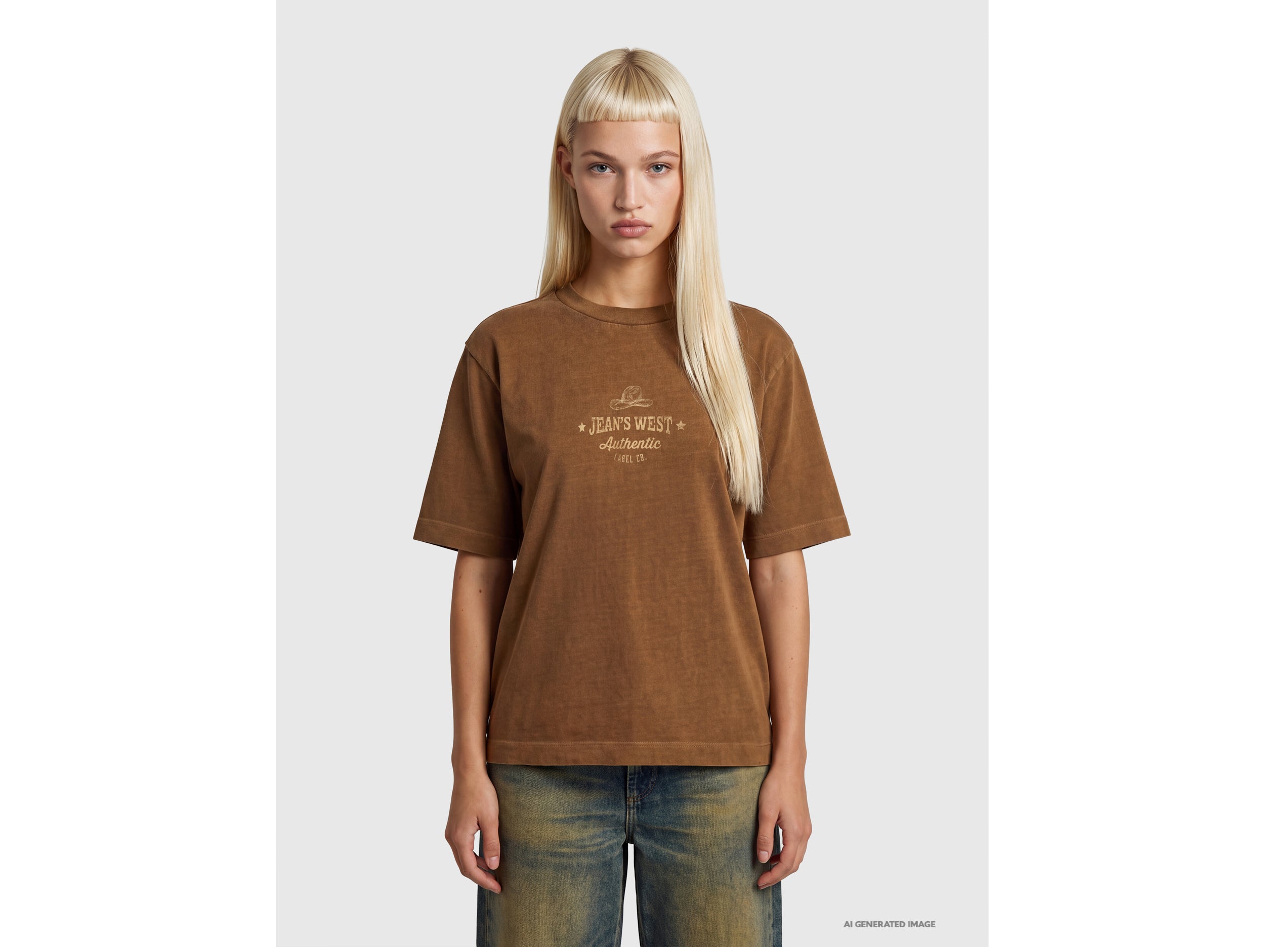 Benetton T-Shirts T-shirt over stampa western cotone