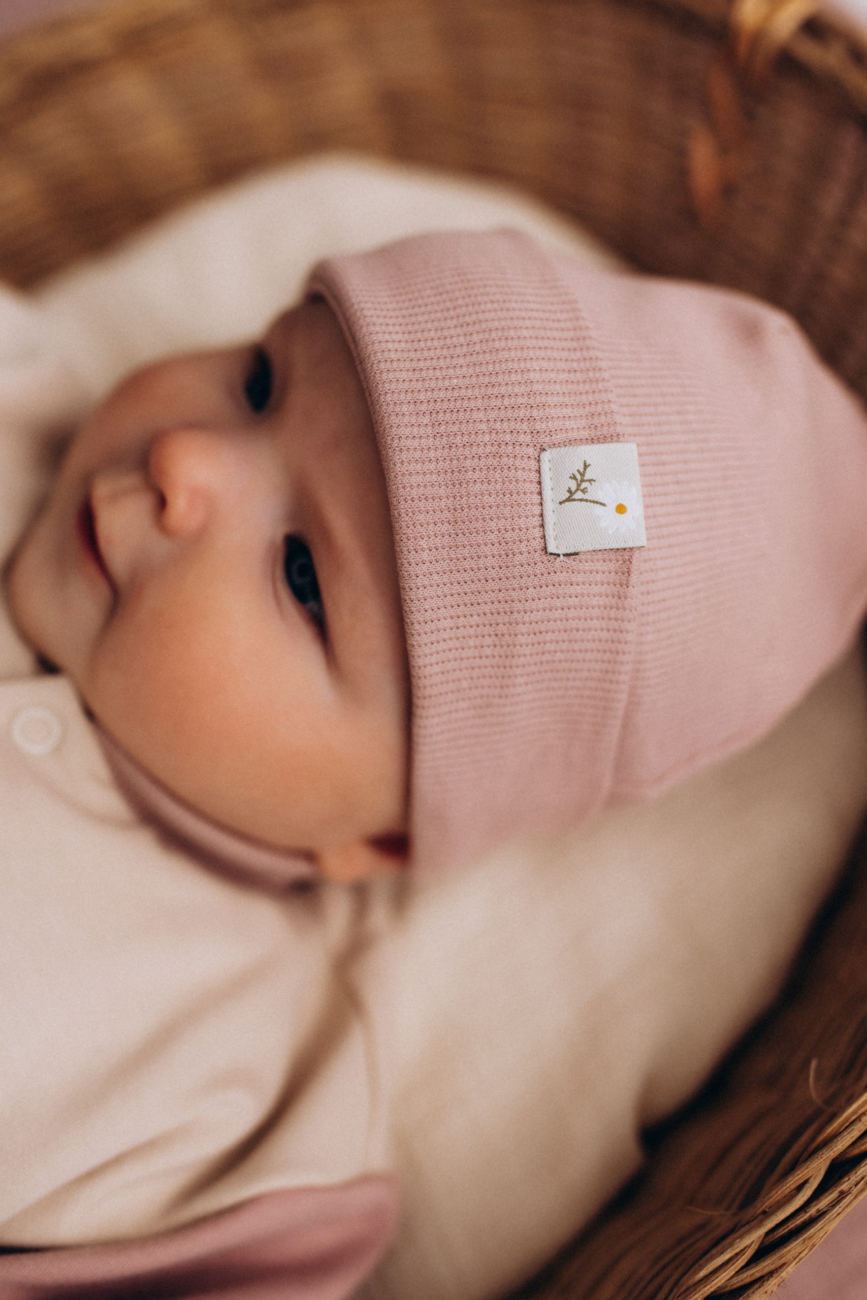Woolly Organic Beanie Label SS27 cuffia neonato cotone bio