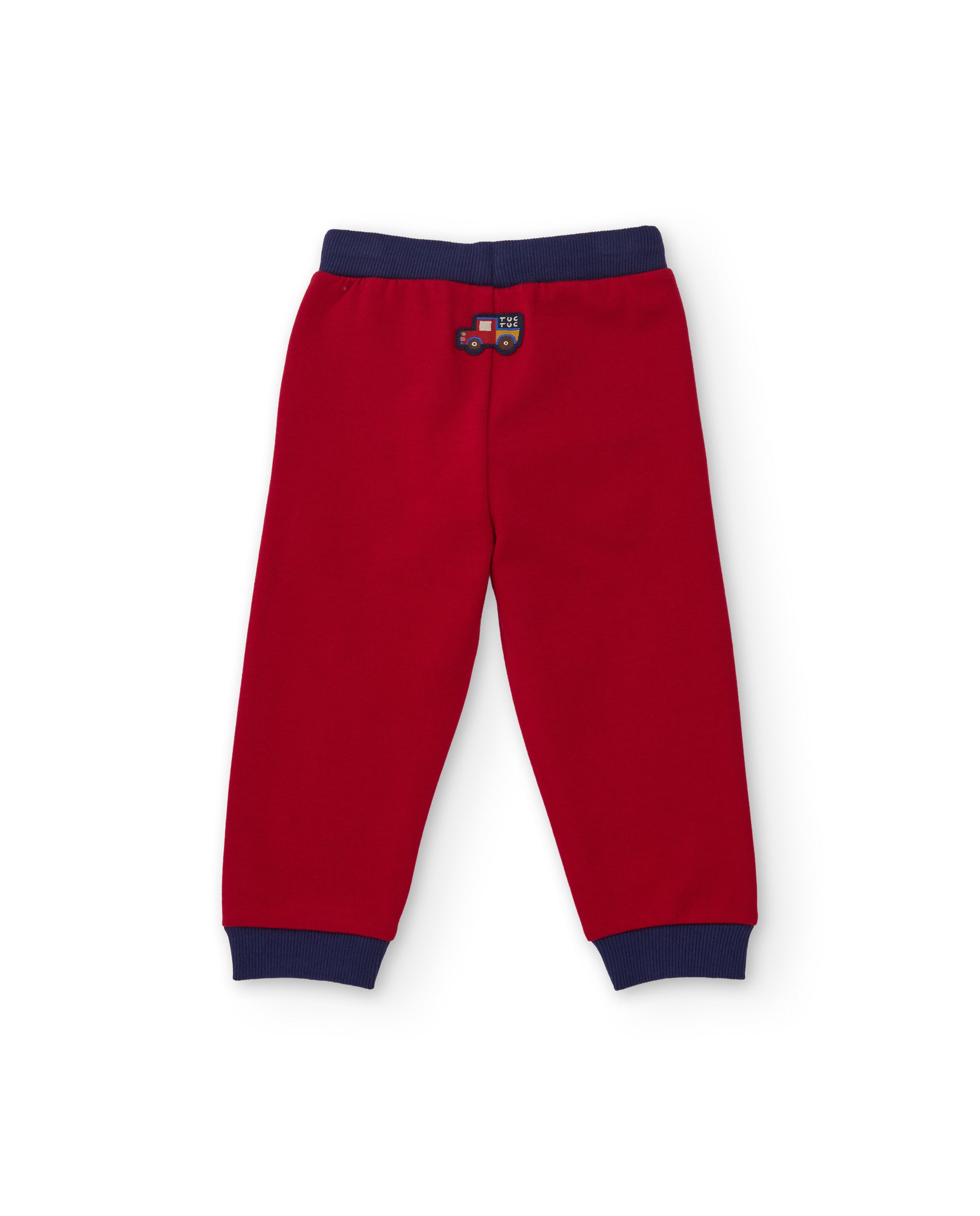 TucTuc Pantaloni felpa bambino rosso coulisse contrasto