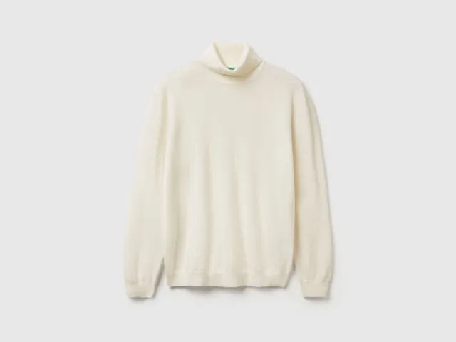 United Colors of Benetton Dolcevita Lana Merino Crema Taglia L