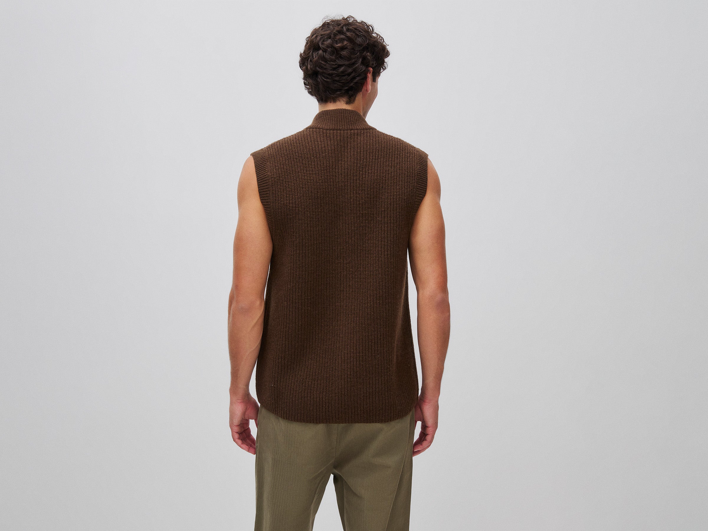 United Colors of Benetton Gilet Lana Abbottonato Collo Bomber