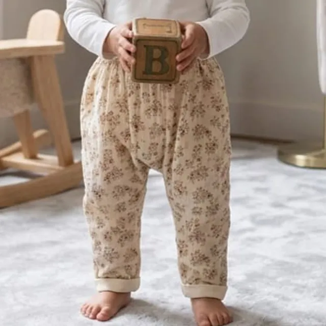 Petite Citrouille Aby pantalone sarouel reversibile fiori cotone