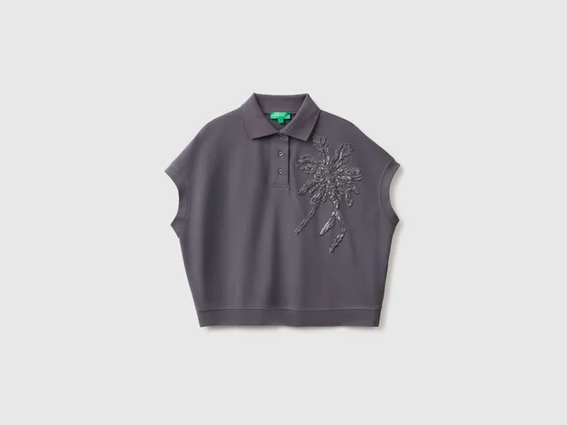 United Colors of Benetton Polo Smanicato Cotone Ricamo Taglia M