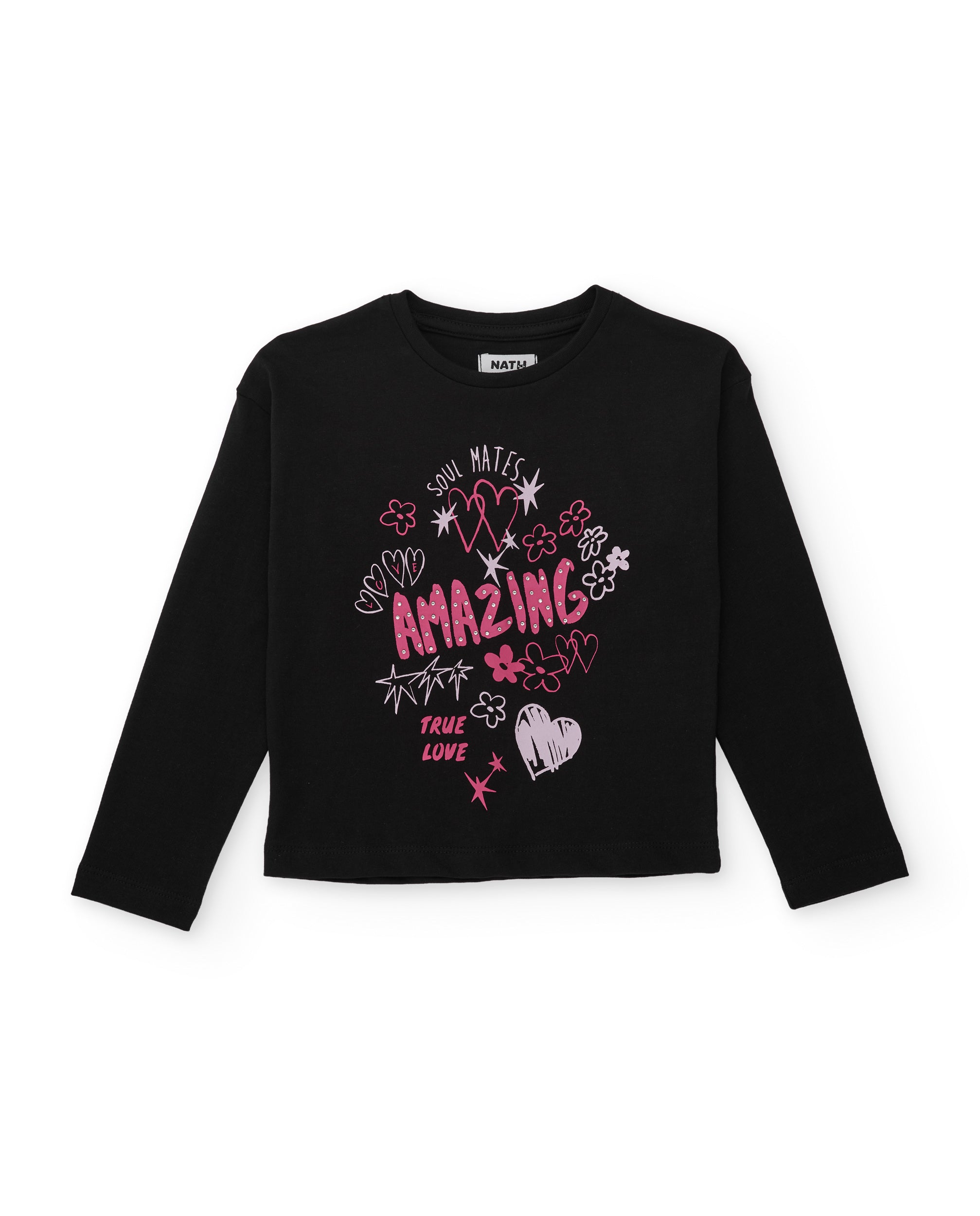 TucTuc Magliette maglia bimba maniche lunghe nera