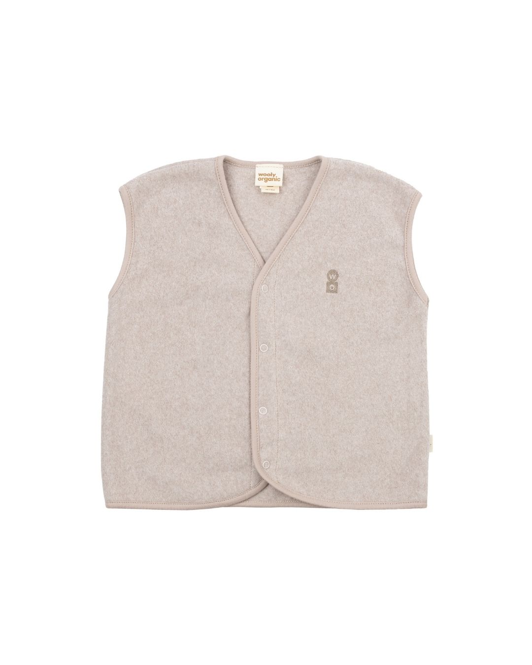 Woolly Organic Embroidered Vest gilet pile cotone