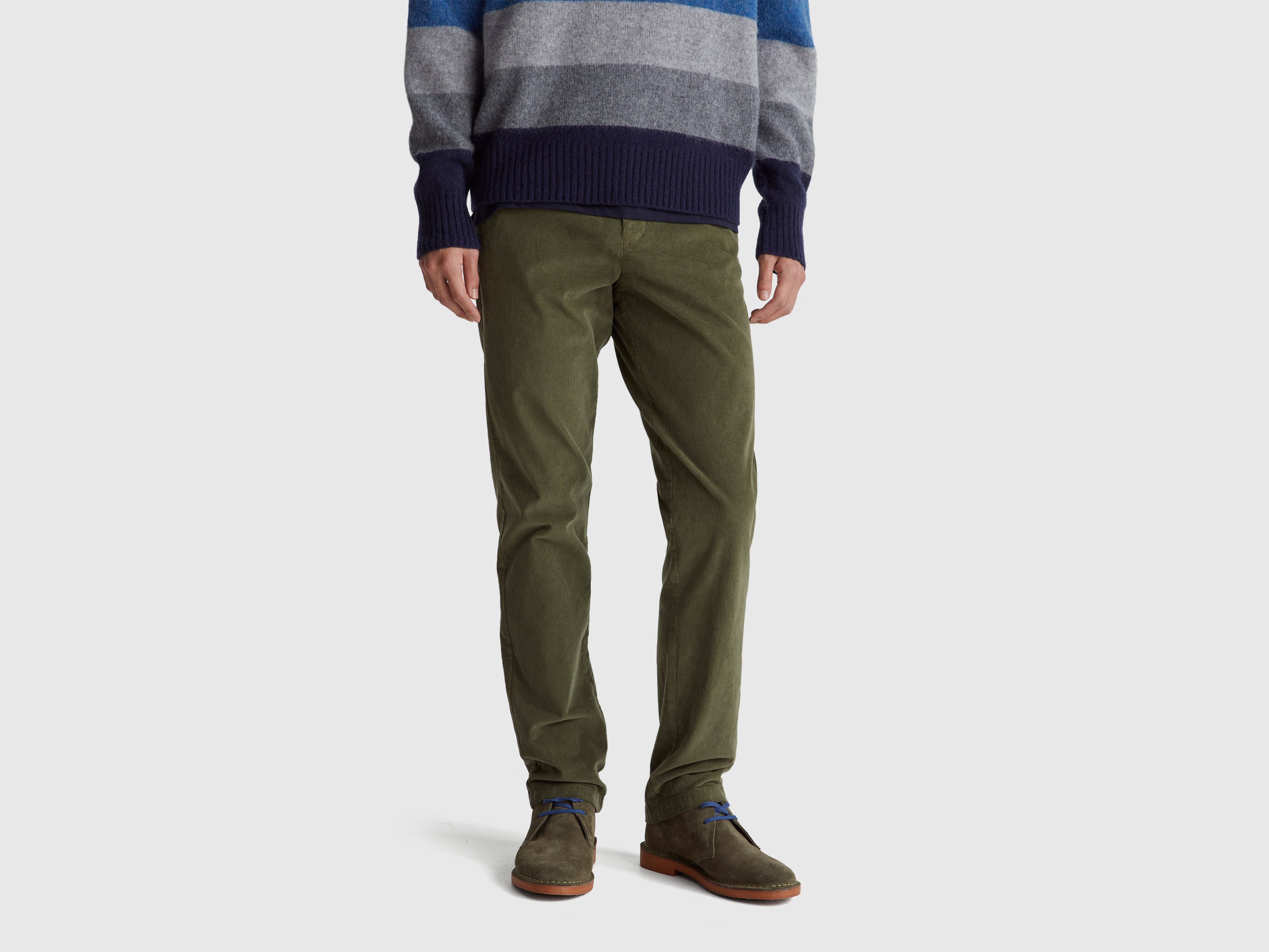 United Colors of Benetton Trousers pantaloni velluto slim elasticiz