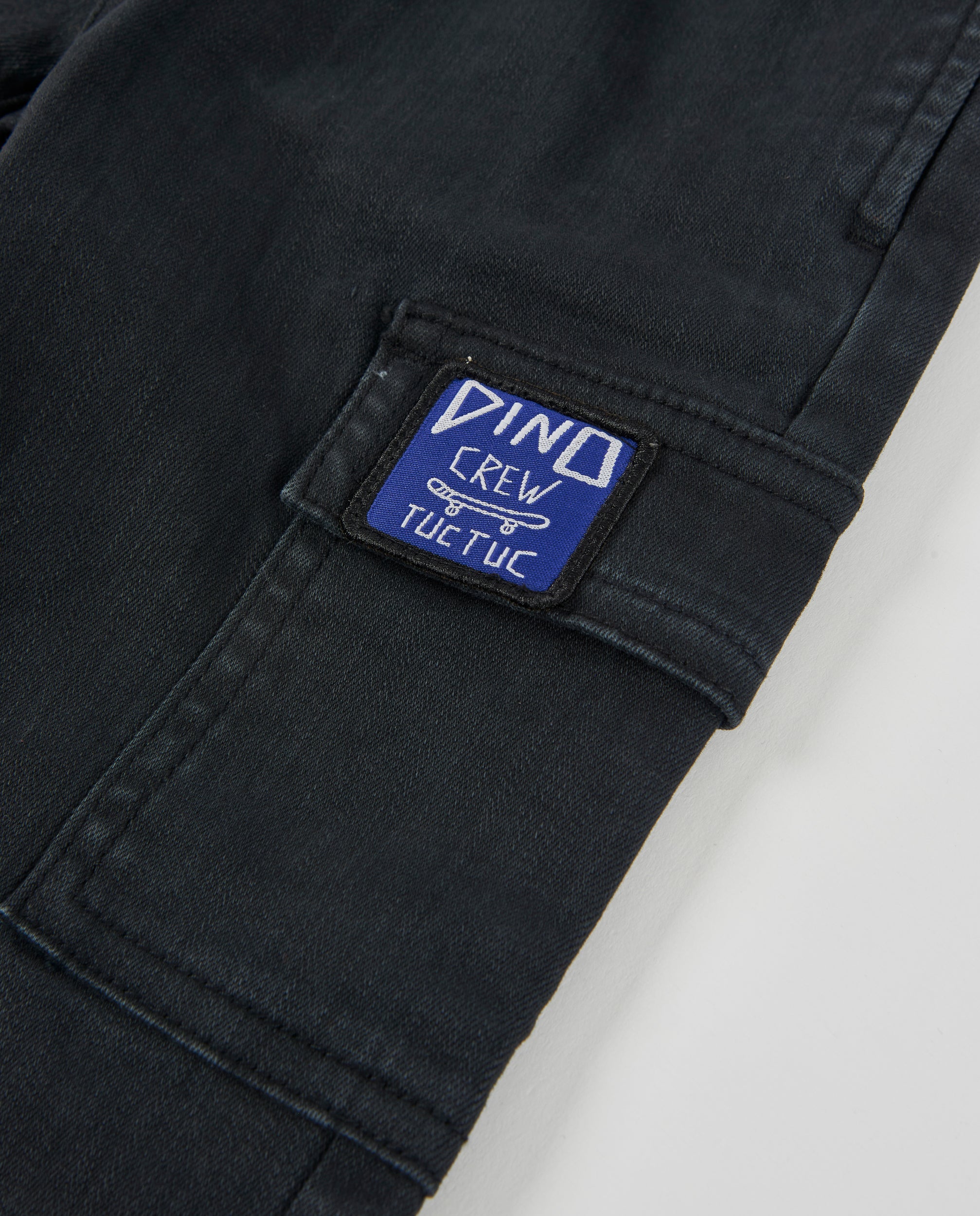 TucTuc Pantaloni Jeans Neonato Nero Elastico Coulisse 2A