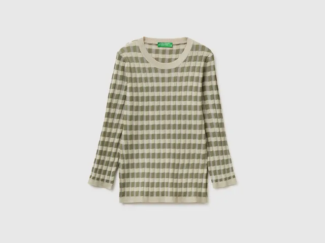 United Colors of Benetton Maglione Righe Viscosa Slim Taglia S