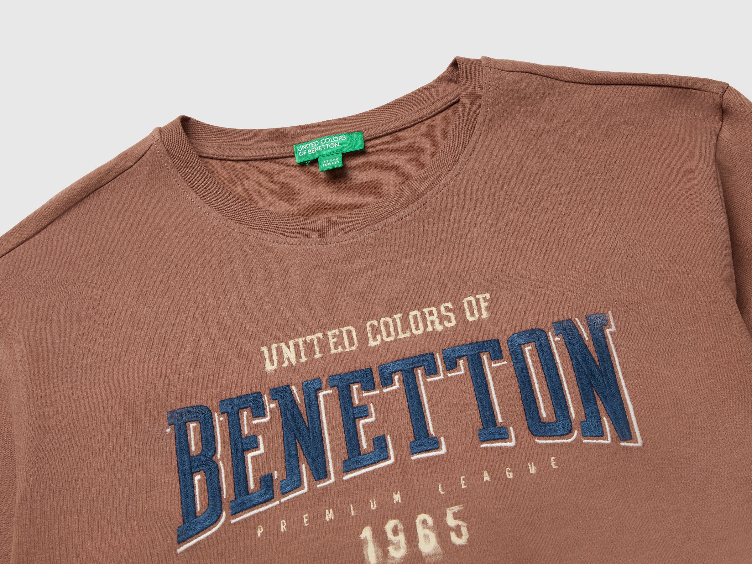 Benetton T-shirt print maglietta ricamo cotone