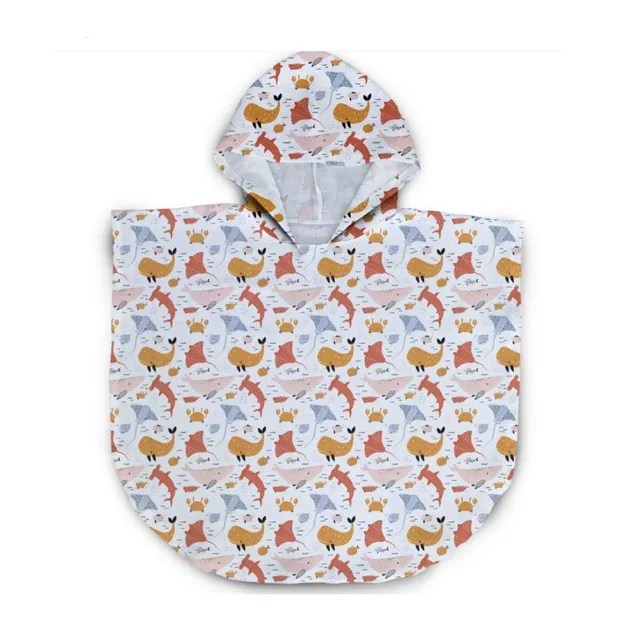 Kocarcia Kokopatik Poncho Mare Oceano Mussola Cotone 0-2 Anni