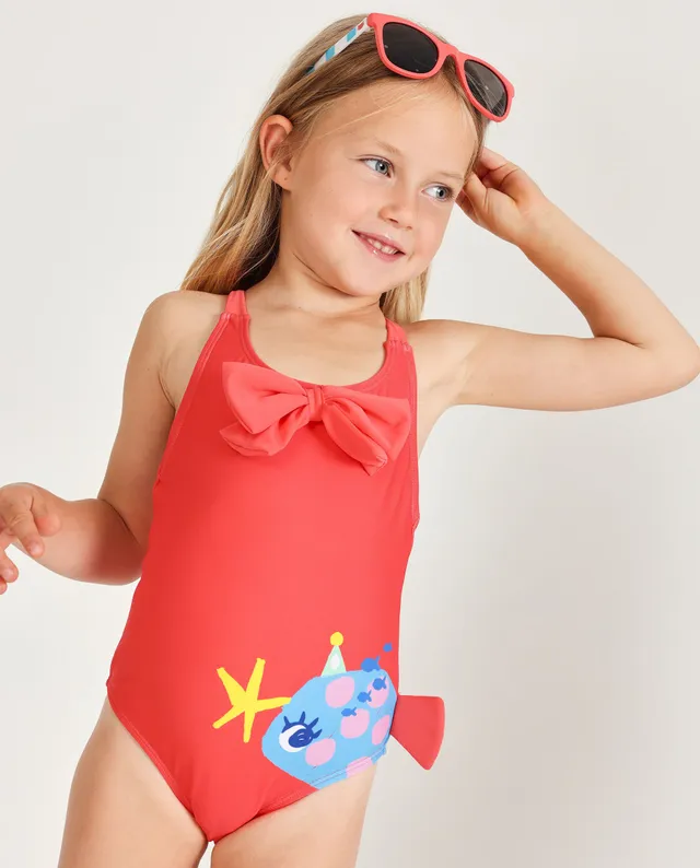 TucTuc Costumi Da Bagno Costume Bimba Rosso con Fiocco