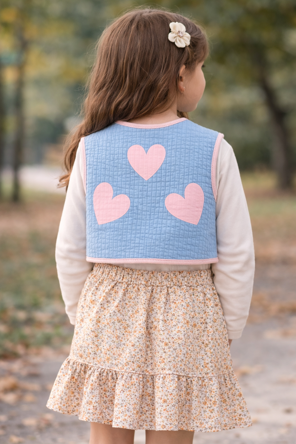 Kocarcia Gilet Fiocchi Cuore cotone trapuntato 3-4 anni