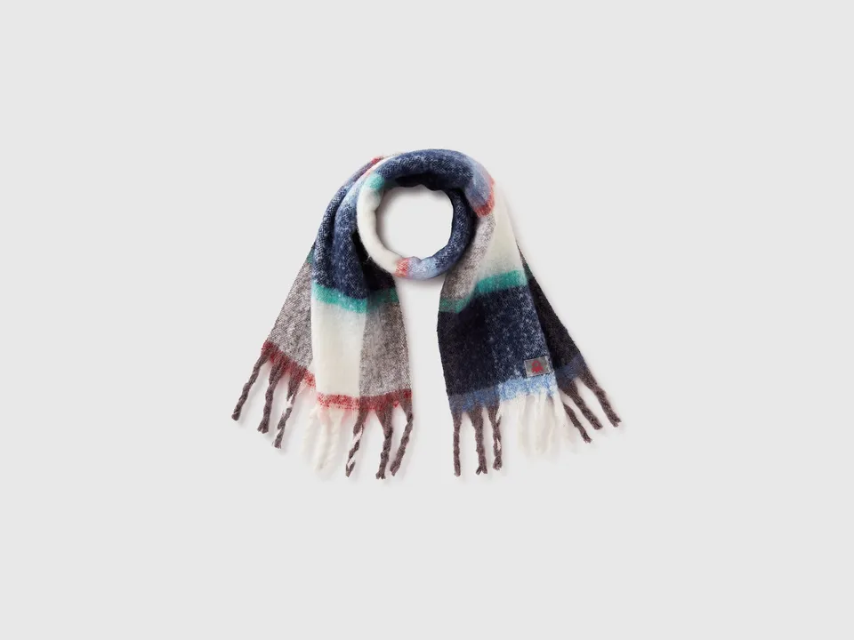 United Colors of Benetton Sciarpa Tartan con Frange