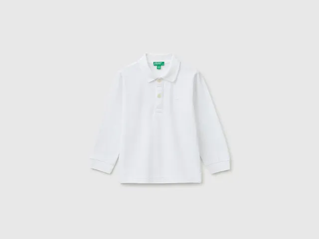 Benetton Polos Polo Manica Lunga Bambino Cotone Bio