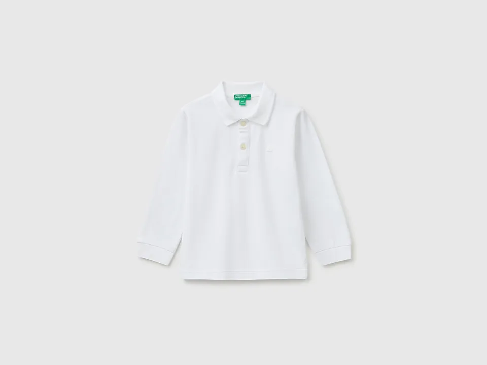 Benetton Polos Polo Manica Lunga Bambino Cotone Bio