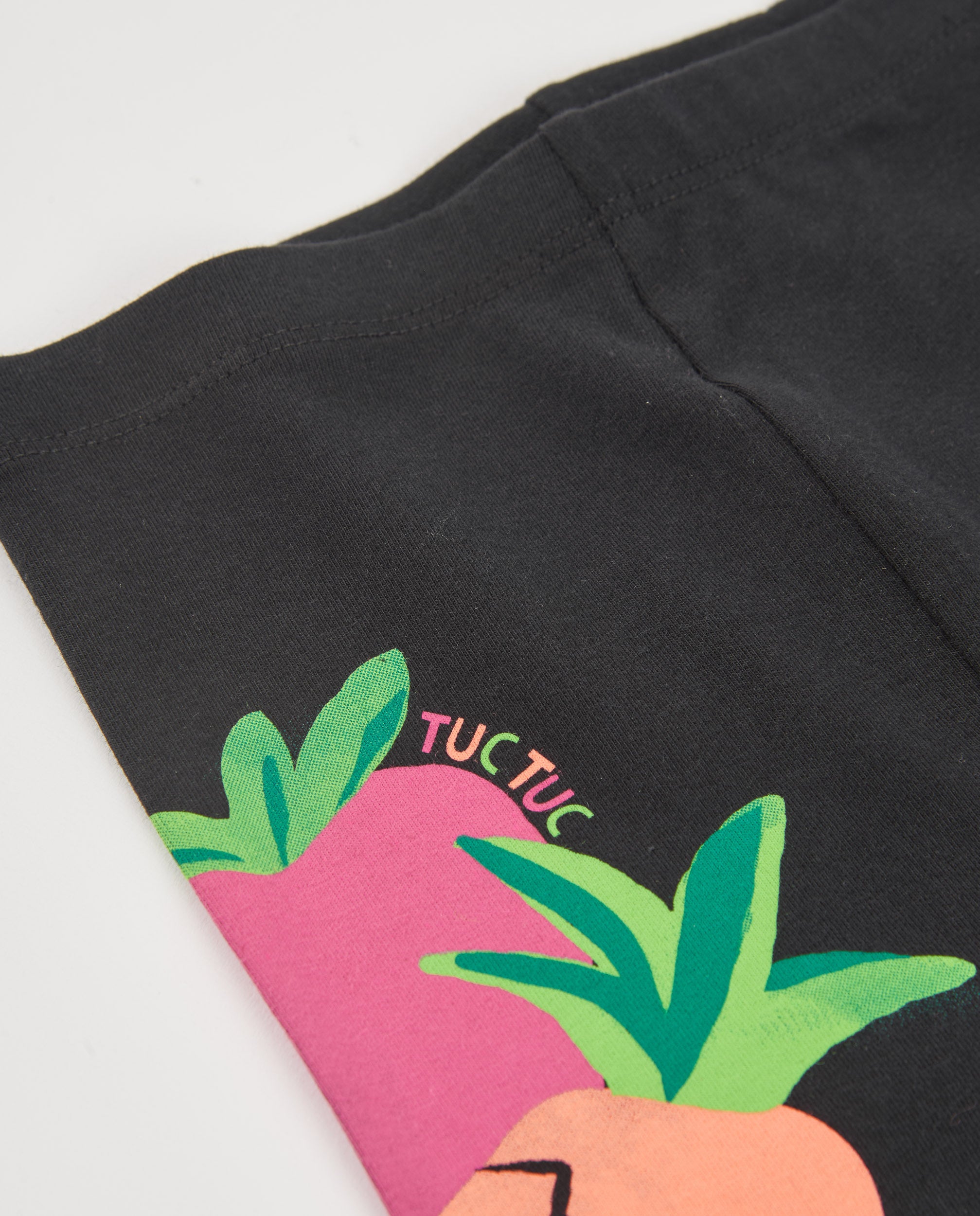 TucTuc Leggings Bambina Nero Stampa Frutta Laterale