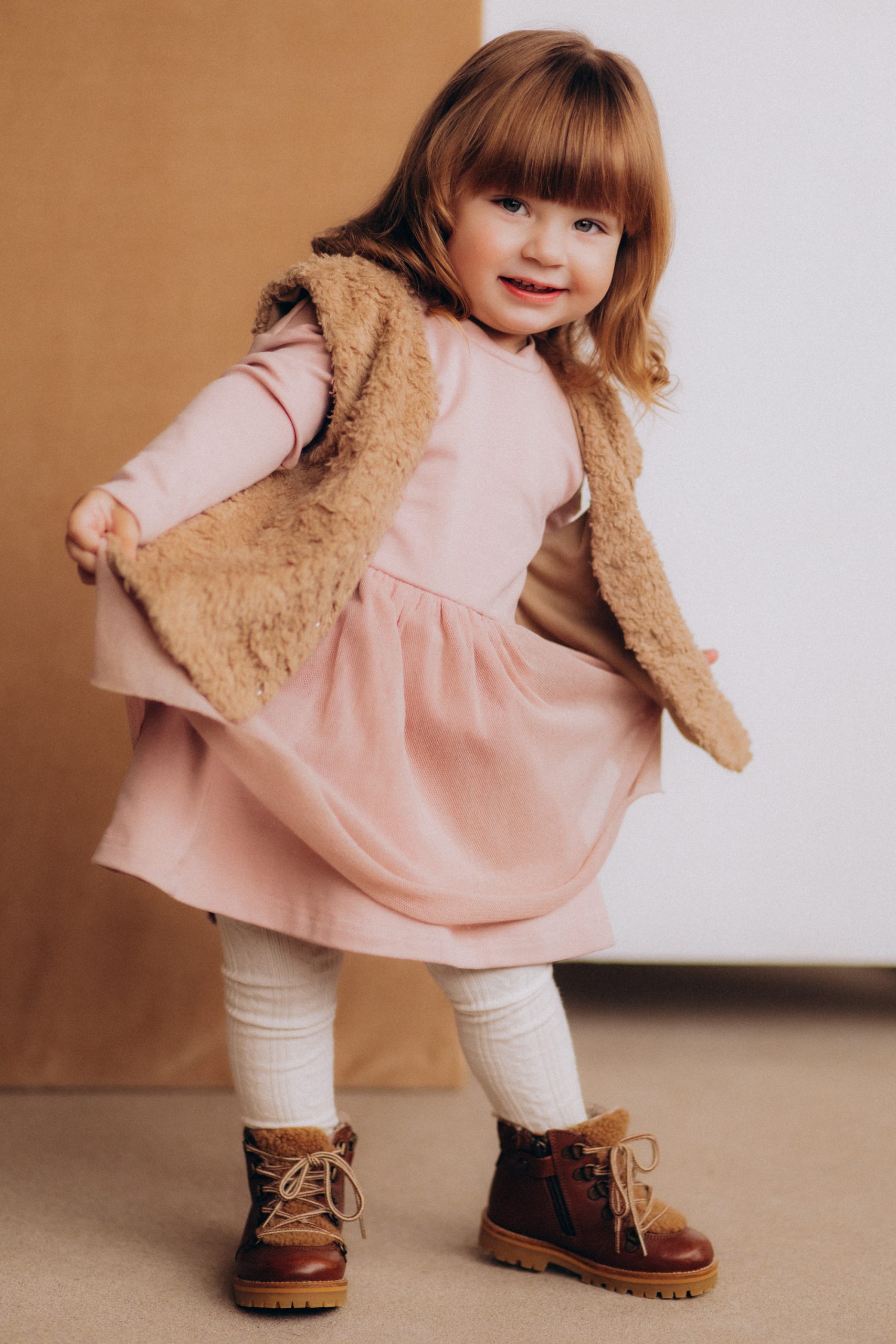 Woolly Organic Oversized Plush Vest gilet bimba cotone bio