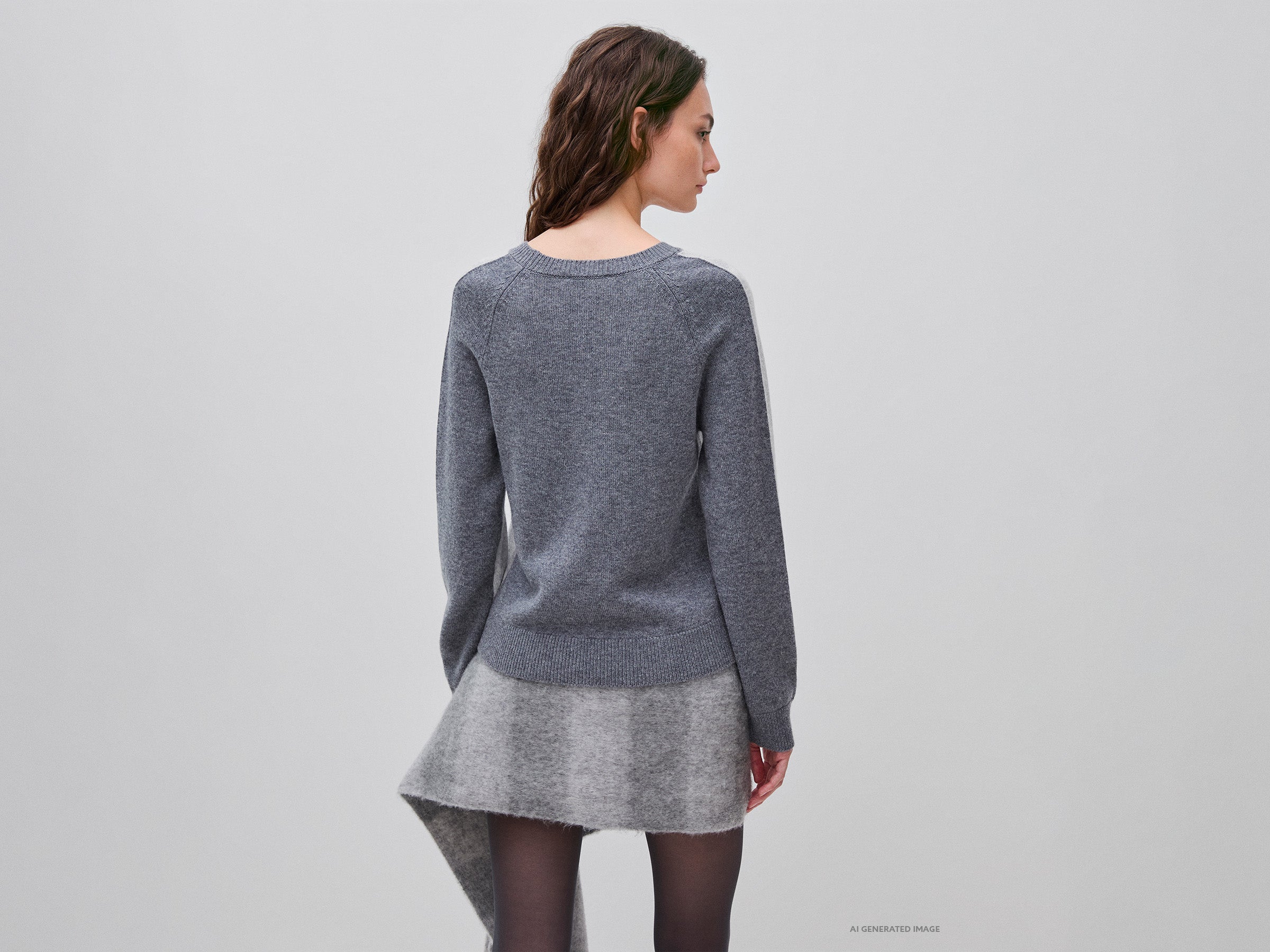 Benetton maglione lana color block girocollo M