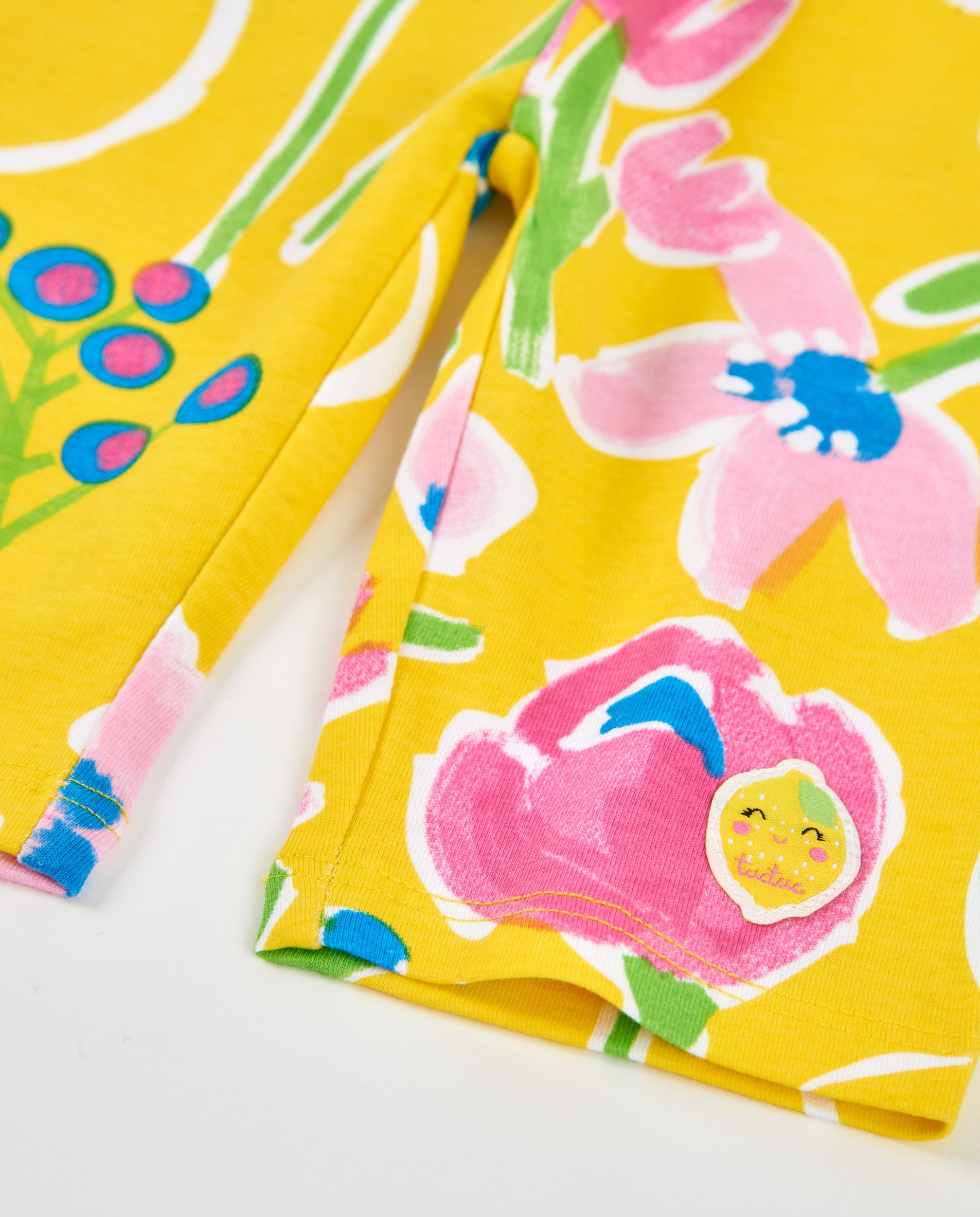 TucTuc Leggings Bambina Maglia Gialli Fiori Cotone