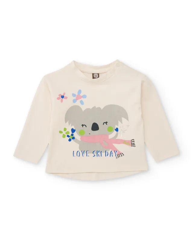 TucTuc Magliette maglietta bambina crudo stampa koala