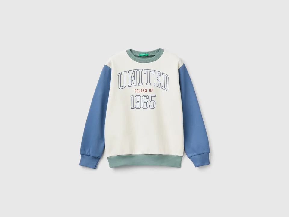 Benetton Sweatshirts Felpa cappuccio cotone logo