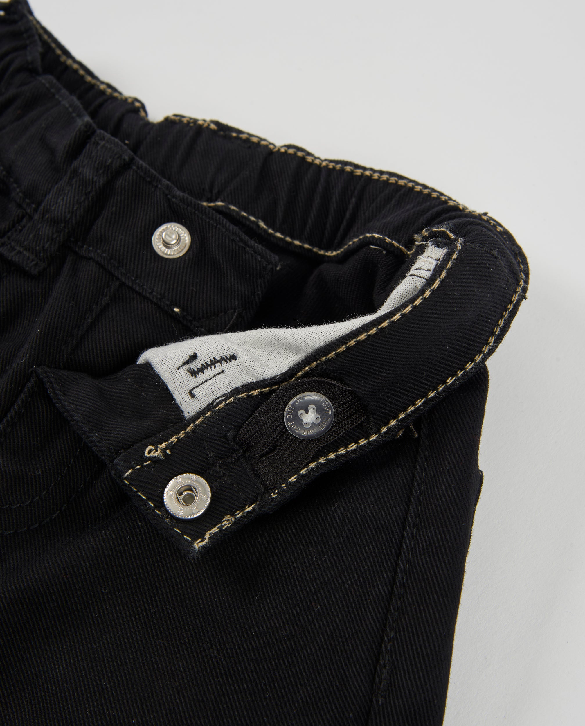 TucTuc Pantaloni Twill Neri Bambino Vita Regolabile