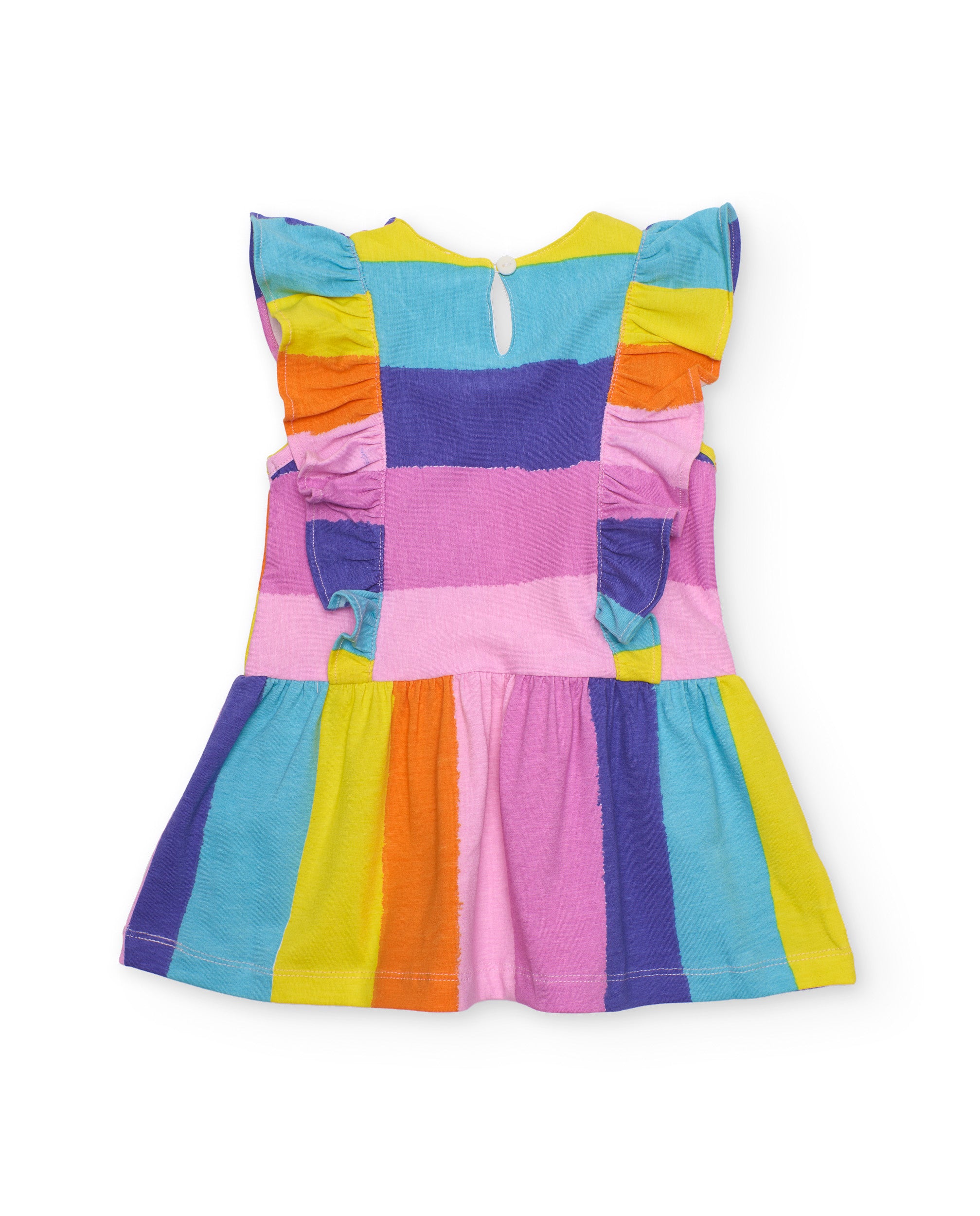TucTuc Vestiti vestito righe volant abitino rosa multicolore
